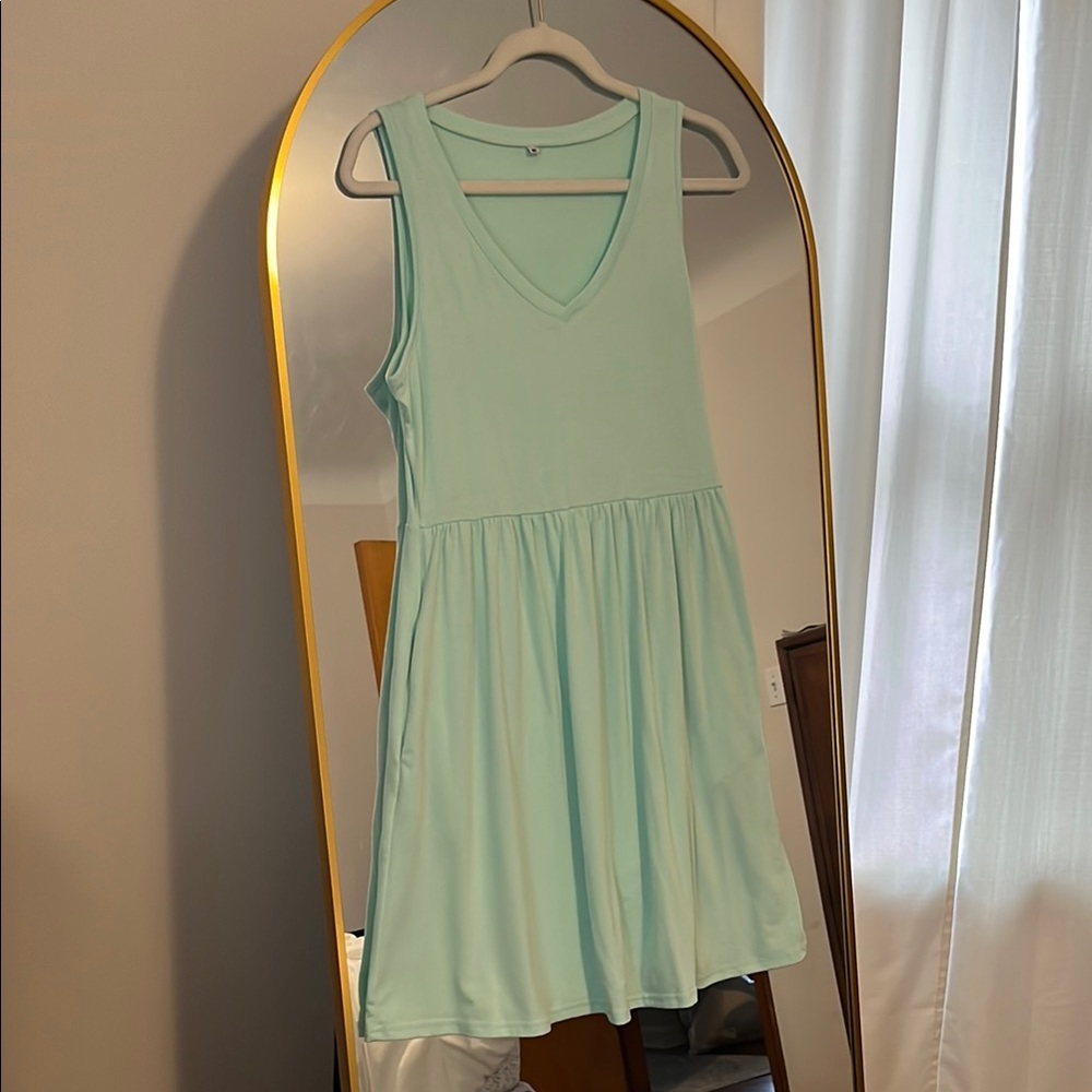 Mint Green Sleeveless Dress